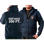 Kapuzenjacke navy, "KEEP BACK 200 FT." mit Emblem NYC Fire Dept.