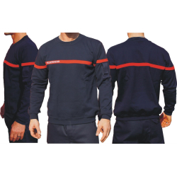 Sweat avec rouge déshabiller, FEUERWEHR eingestickt