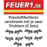 Equipment 1:87 Pressluftfanfaren verchromt je 8 re+li Trichters&auml;tze (FEUER1-Exklusiv-Artikel)