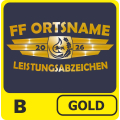 Rücken: B (gold) "2026"