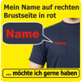 mein Name auf Brust in rot