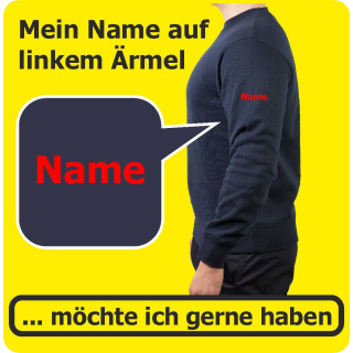 mein Name auf dem Ärmel in rot