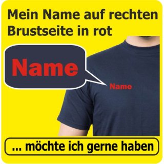 mein Name auf Brust in rot